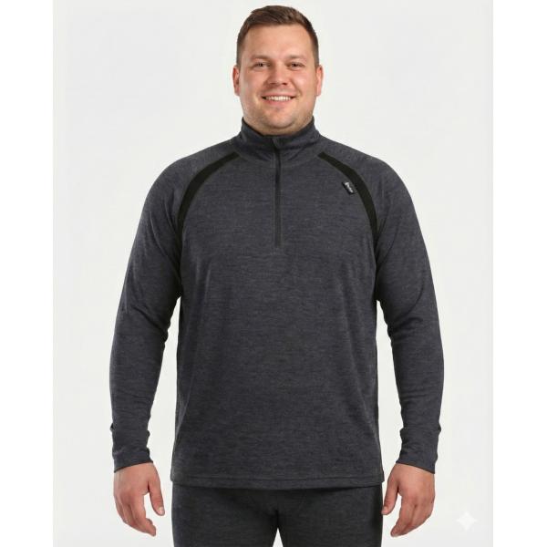 Мъжка Термо Блуза Kilpi JAGER - M ZMX | 100% Мерино | Големи Размери (3XL - 7XL)